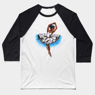 African America ballerina with rainbow corn row hair style #001 - brown skin ballerina Baseball T-Shirt